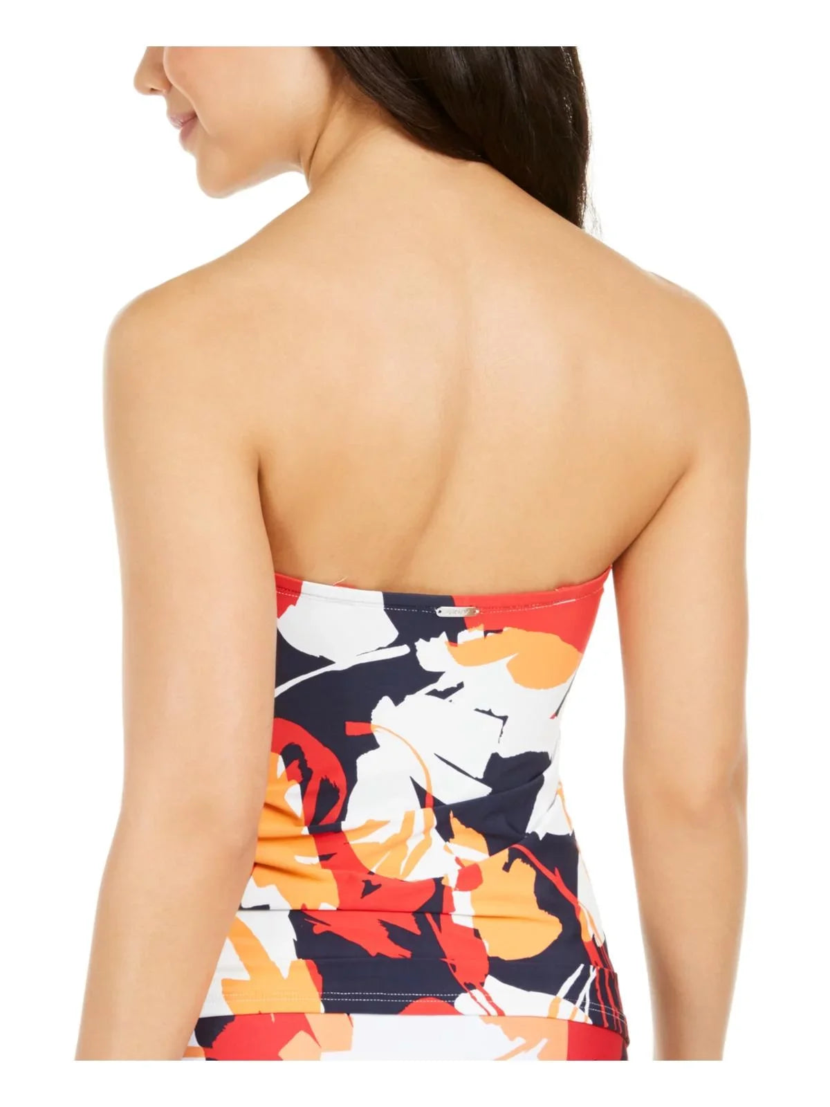 DKNY HERITAGE NAVY FLORAL Printed Tie-Front Sizetrapless Tankini Top, USize X-Sizemall