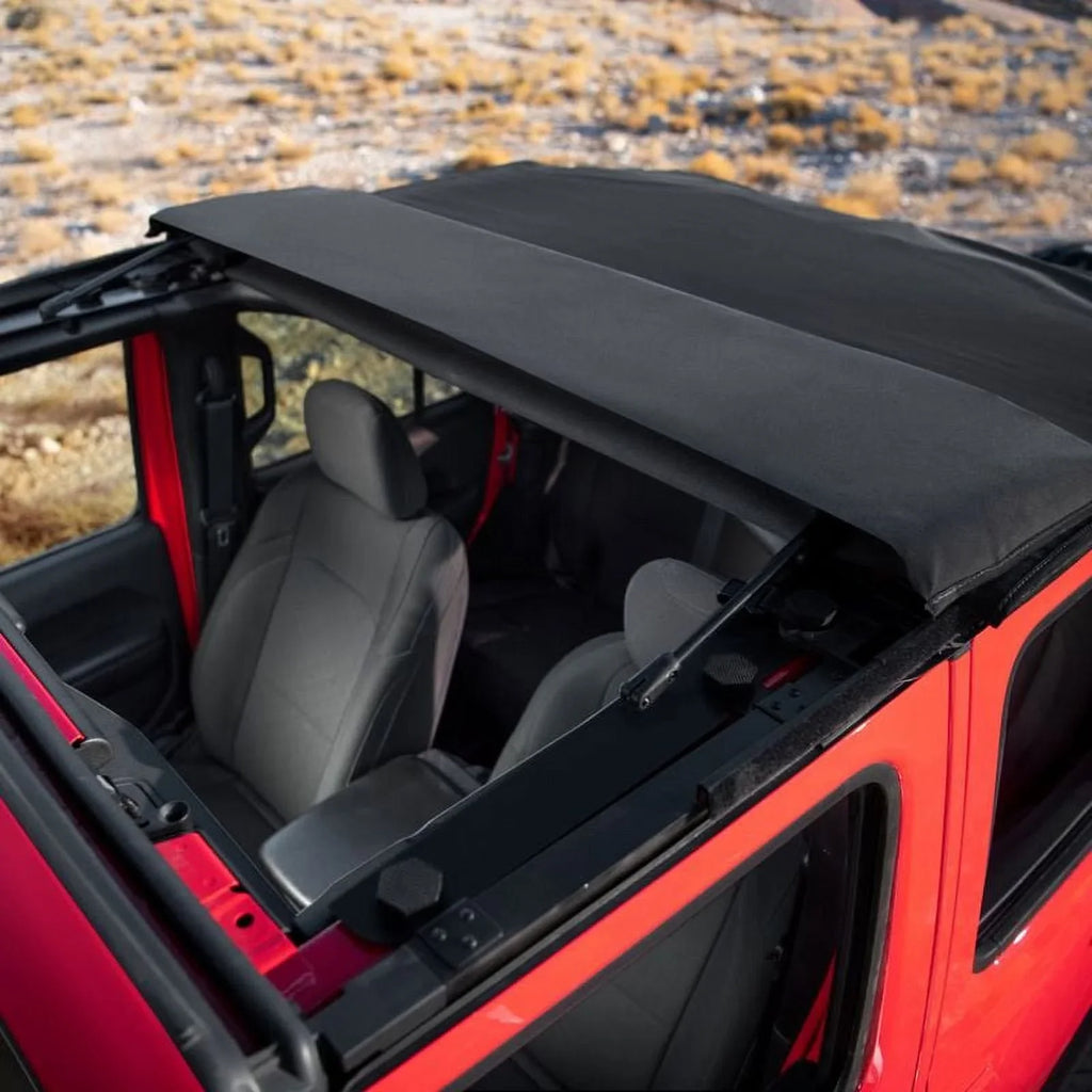 Rugged Ridge by RealTruck Voyager Top Black Diamond Size.Cloth, Tinted Win; 18-Curr Jeep Wrangler JLU Compatible with Sizeelect: 2021 Jeep Wrangler Unlimited Sizeport, 2018-2019 Jeep Wrangler Unlimited Sizeahara