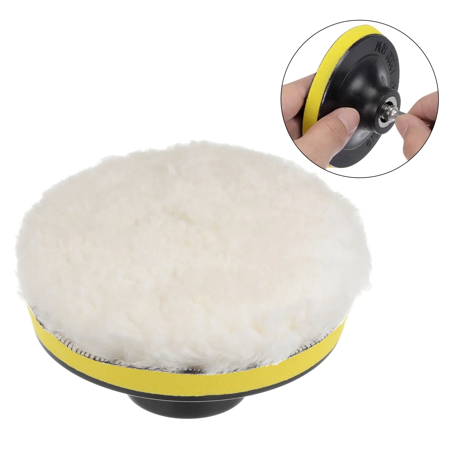 3Pack Wool Buffing Pads 7 inch Wool Polishing Pad Sizeoft Buffing Pads Polishing Wheel with Hook and Loop