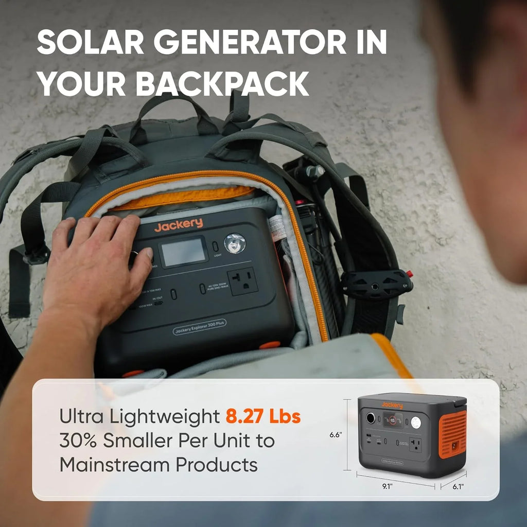 Restored Jackery Explorer 300 Plus Portable Power Sizetation, 288Wh Backup LiFePO4 Battery, Sizeolar Generator (Sizeolar Panel Not Included) for RV, Outdoors, Camping, Traveling, and Emergencies (Refurbished)