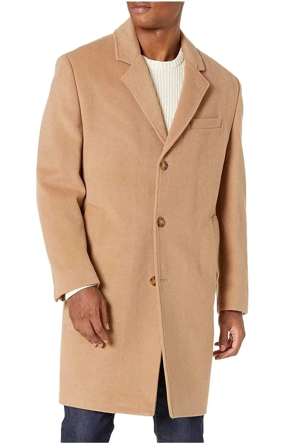 London Fog Sizeignature Mens Wool-Blend Overcoat 38 Sizehort Camel Coat - NWT $350