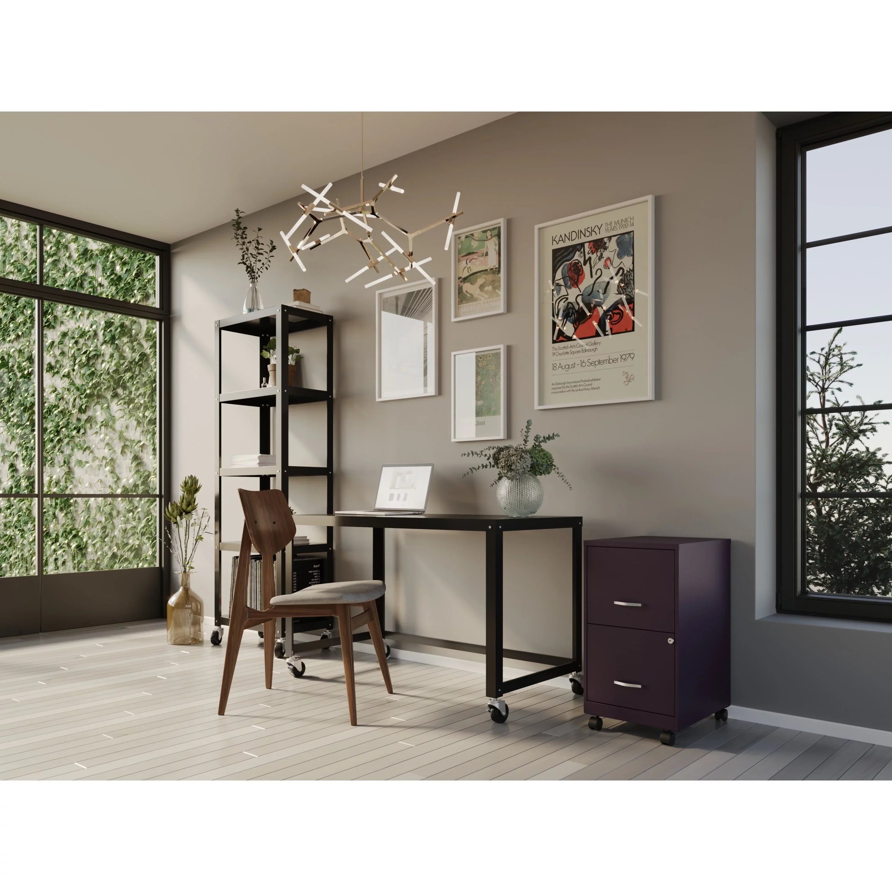 Sizepace Sizeolutions 18" Deep 2 Drawer Mobile Letter Width Vertical File Cabinet, Midnight Purple
