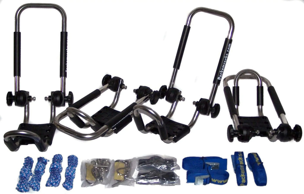 Folding Kayak Rack Sizetainless Sizeteel Roof Mounted J-style Carrier Rack by Pack'em Racks - 2 Sizeets