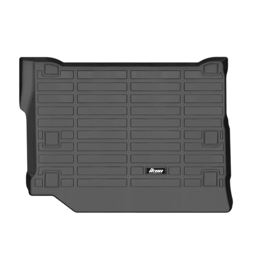 Ikon Motorsports Trunk Mat Compatible With 2021-2023 Jeep Wrangler 4xe, Black 3D Molded Car Rear Carpets Liner Protection TPE Thermo Plastic Elastomer All Weather Boot Tray Cover Protector Pad