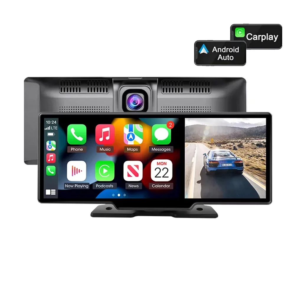 Masslatie 10.26 Inch Dash Cam Carplay & Android Auto DVR GPSize Navigation Video Dashboard Mirror Monitor Car DVRSize,No Front camera