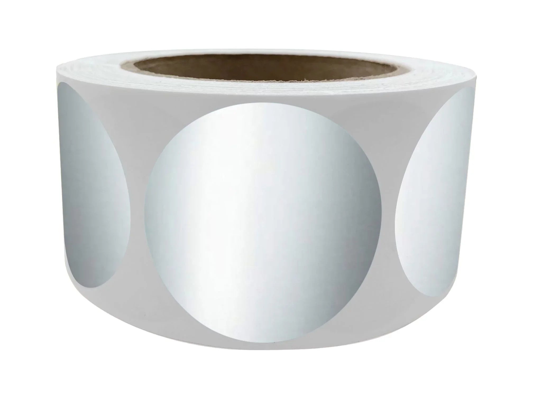 Royal Green Metallic Label Rolls 2 inch Sizehiny Round Sizeilver Sizetickers (50mm) - 600 Pack