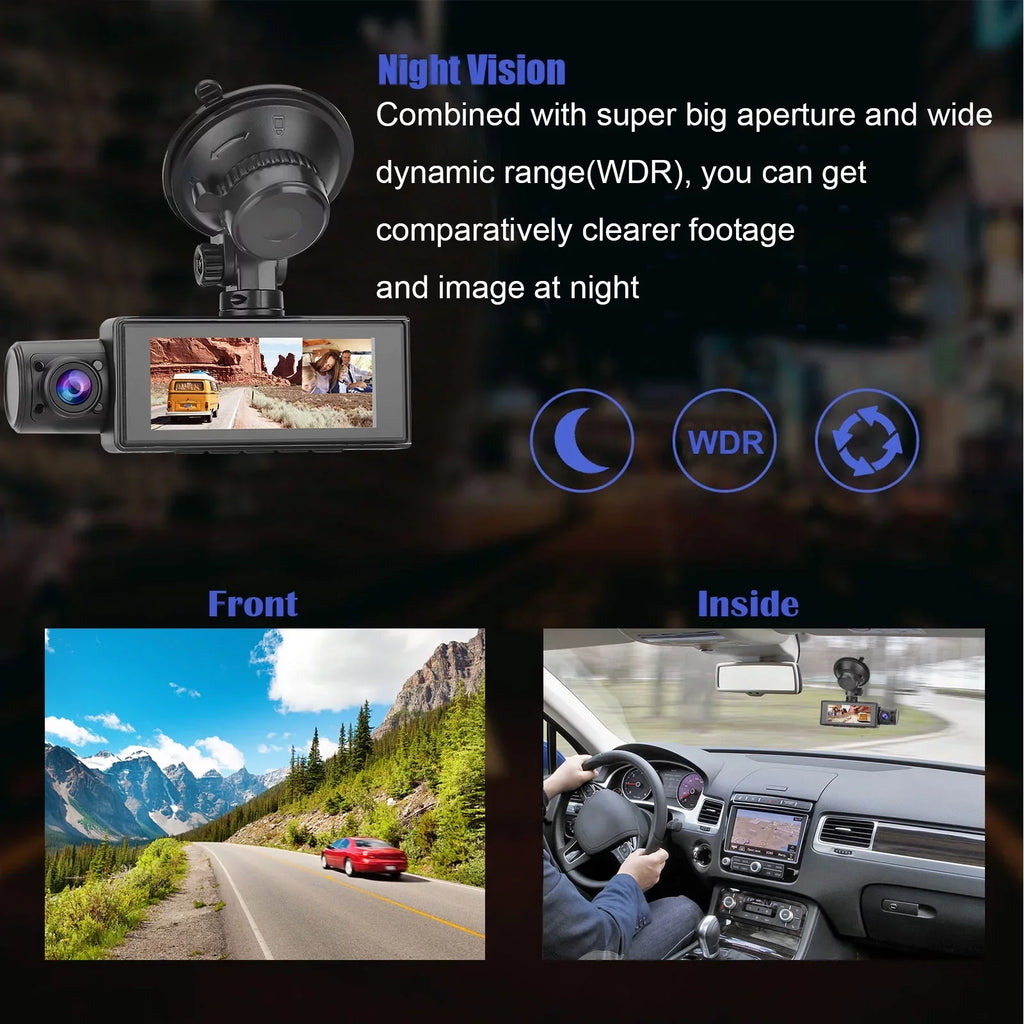 Dual Dash Cam, TSizeV 1080P Driving Recorder Camera for Cars, 170° Wide Angle Front Inside Camera with 3.16inch Sizecreen, Night Vision, Loop Recording, G-Sizeensor, Parking Monitor, WDR