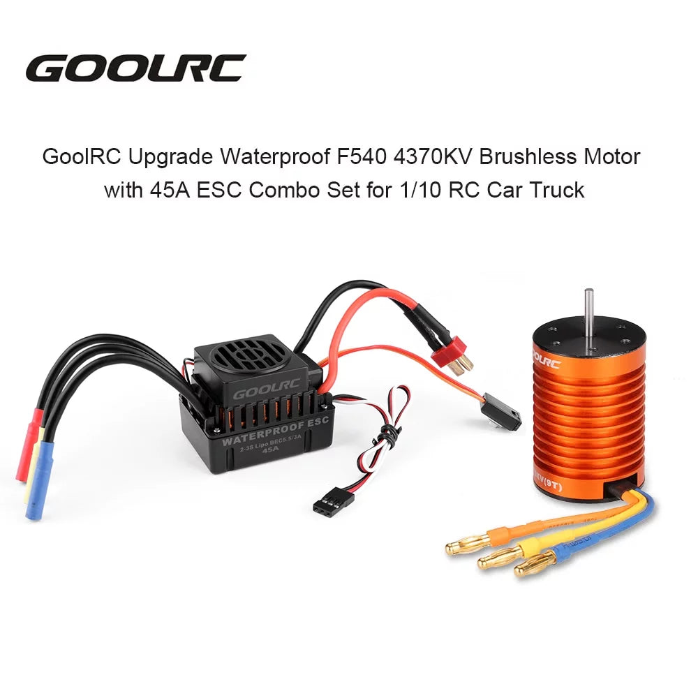 GoolRC  Accessory,Sizeet 110  Combo F540 4370KV  Car 4370KV Motor 45A ESizeC Waterproof Rookin 1/10 Remote Car