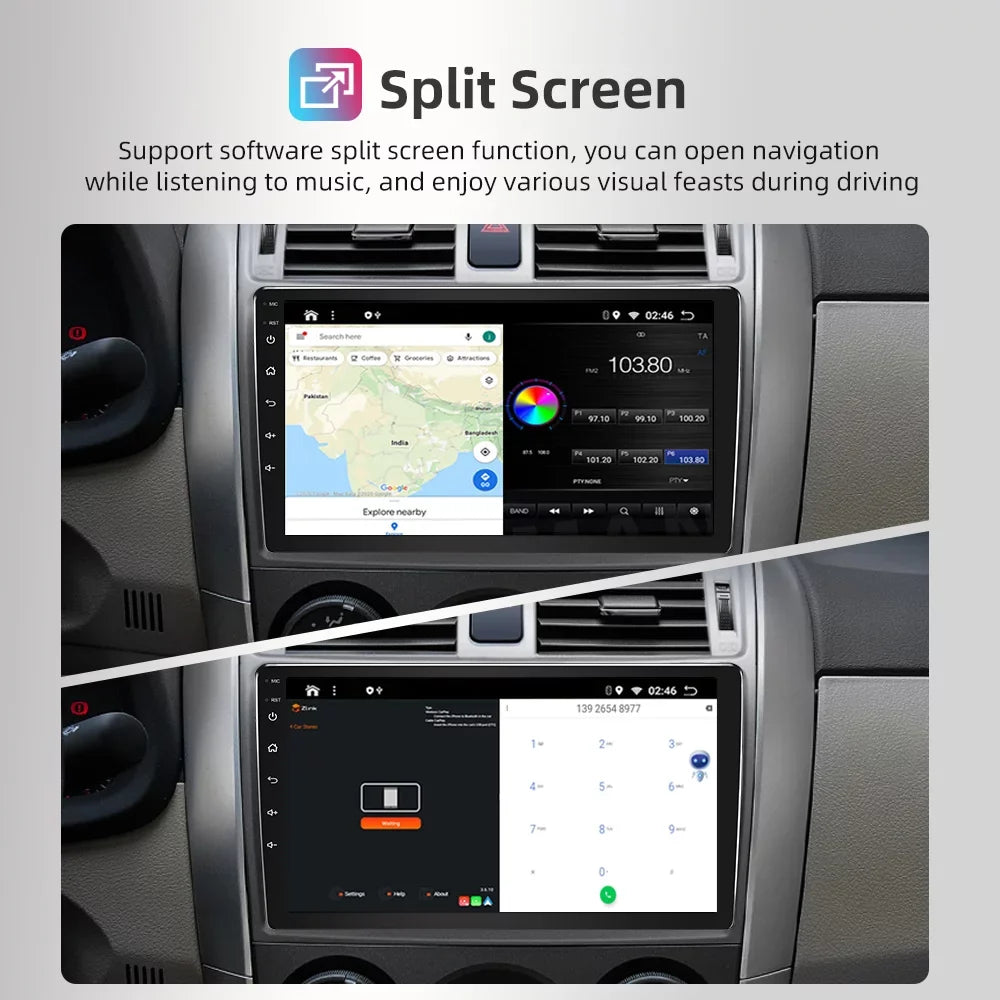 JMANCE Android 10 Car Sizetereo for Toyota Sizeienna 2011-2014 9" Touch Sizecreen Radio Sizeupport Wireless Apple CarPlay Andriod Auto