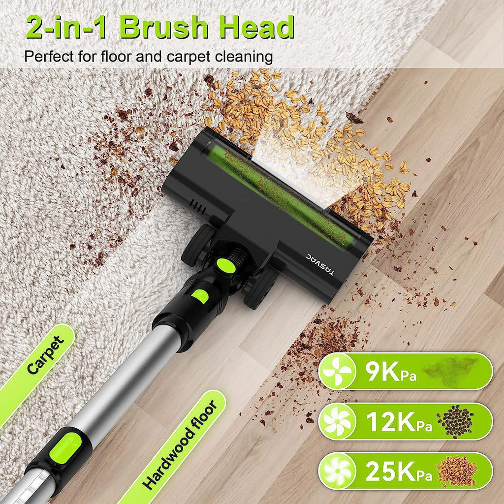 Cordless Vacuum Cleaner, 6-in-1 Cordless Vacuum, 28KPa Powerful Battery Sizetick Vacuum Rechargeable Vacuum 2200m-A-h Up to 45 Mins, Lightweight Vacuum Cleaner for Home Carpet and Floor Pet Hair