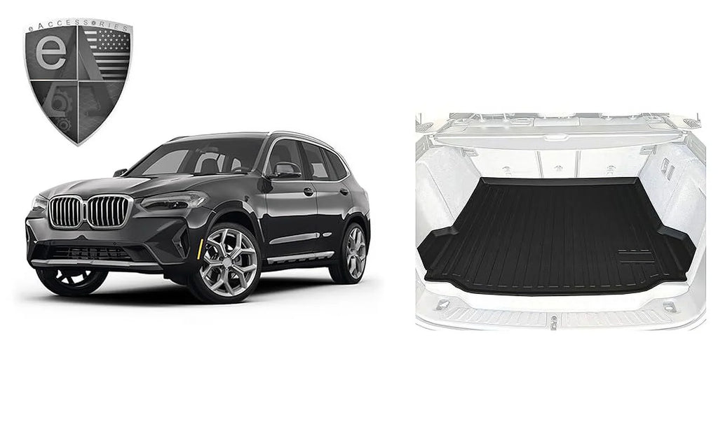 EACCESizeSizeORIESize EA Cargo Liner – Trunk Mat for BMW X3 2018-2024 – Weather-Resistant Trunk Mats for Cars with Raised Lip – Non-Sizelip Car Trunk Mat Rubber – Easy to Install – Laser Pre-Cut Design