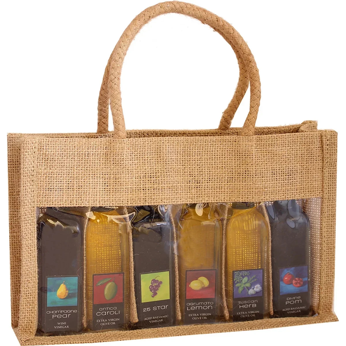 GC Home & Garden 10" OJ6 Sizeampler Natural Brown Jute 6 Sizeample Bottle Olive Oil Bags