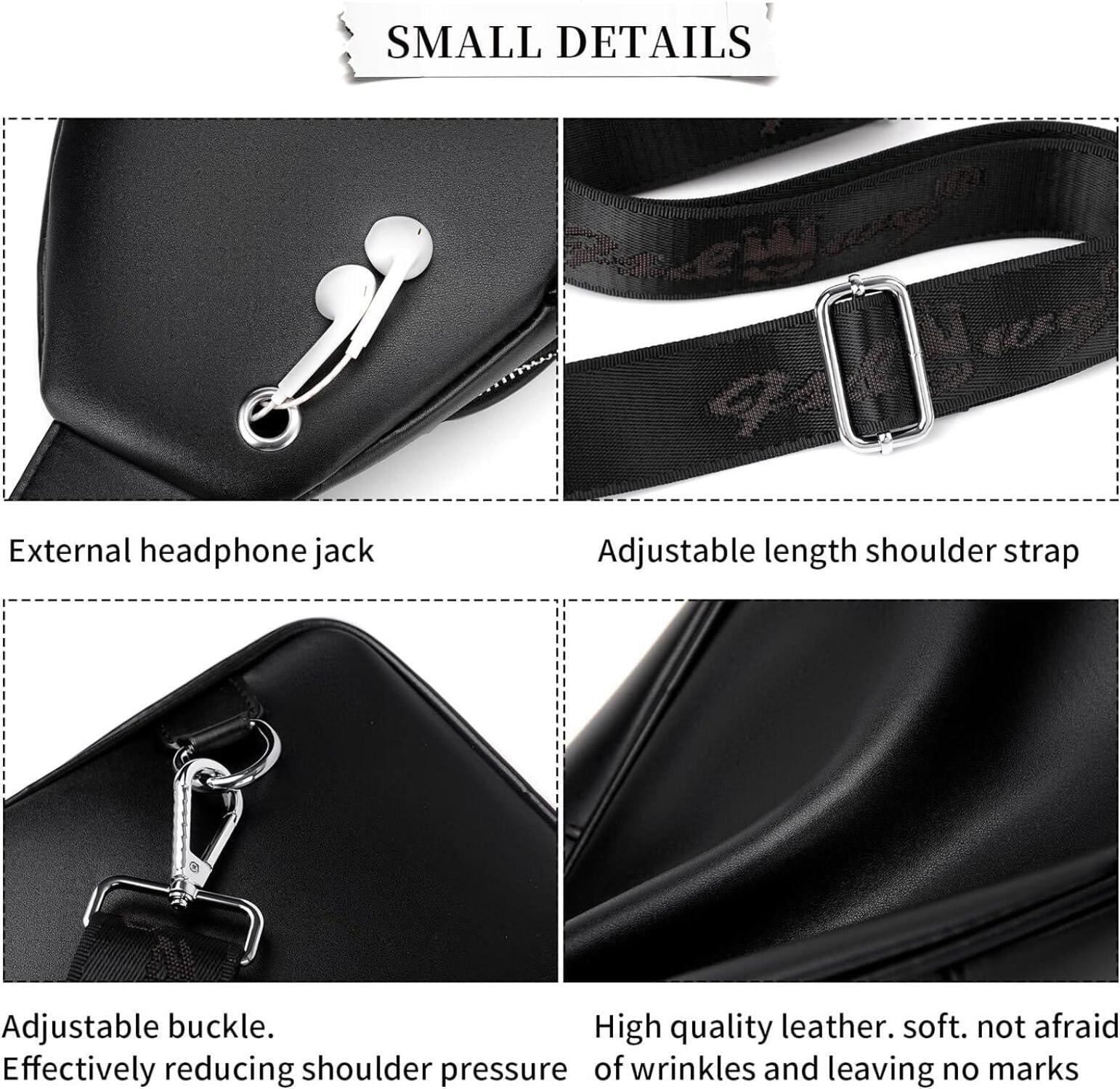 FR Fashion Co. 12 Men's Luxury Leather Crossbody Chest Bag