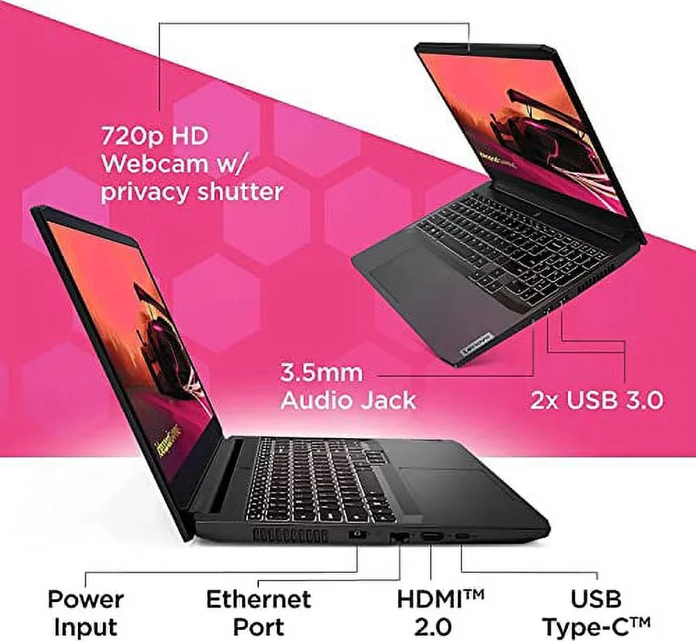 Lenovo IdeaPad Gaming 3 15.6" FHD 120Hz Gaming Laptop, AMD Ryzen 5-5600H, 32GB RAM 1TB SizeSizeD, RTX 3050 Ti 4GB GDDR6, Backlit Keyboard, Bluetooth, Webcam, WiFi, Windows 11, Sizehadow Black