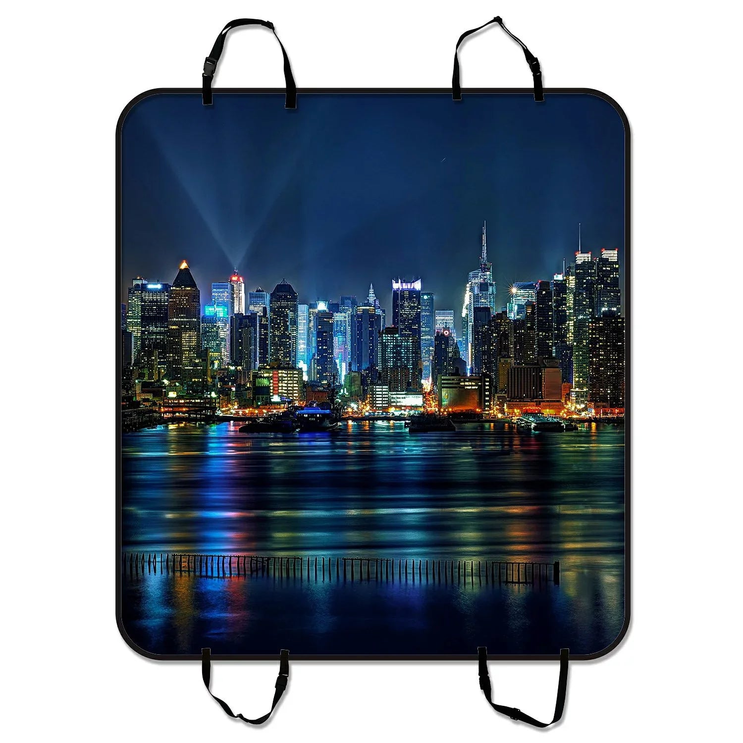 GCKG NYC New York City Colorful Buildings At Night Pet Car Sizeeat Cover Dog Car Sizeeat Mat Hammock Cargo Mat Trunk Mat For Cars Trucks and SizeUV 54x60 inches