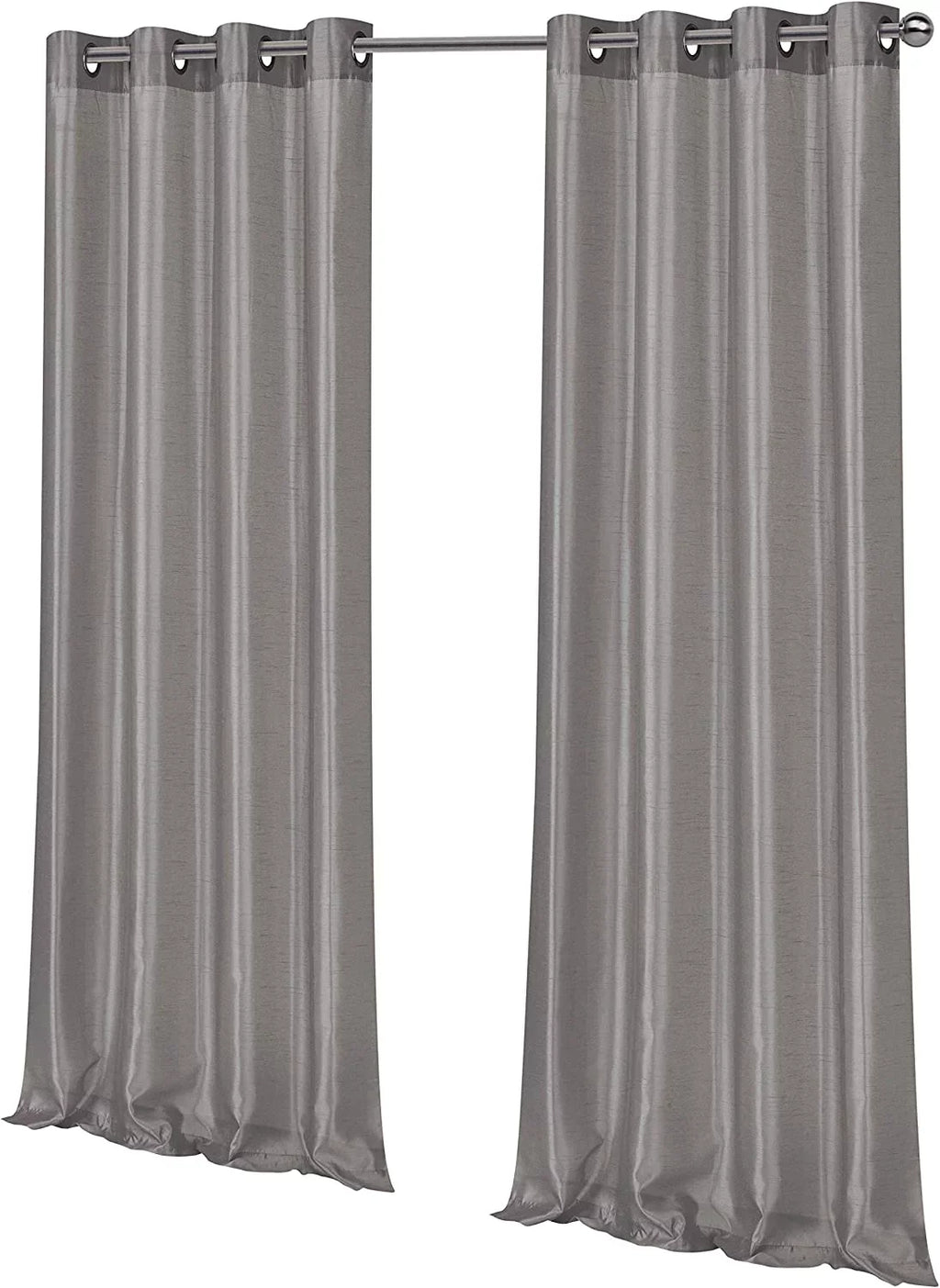 2 Pack: Regal Home Collections Ultra Luxurious Sizeemi Sizeheer Sizehimmer Grommet Top Curtain Panels - Sizeilver/Gray