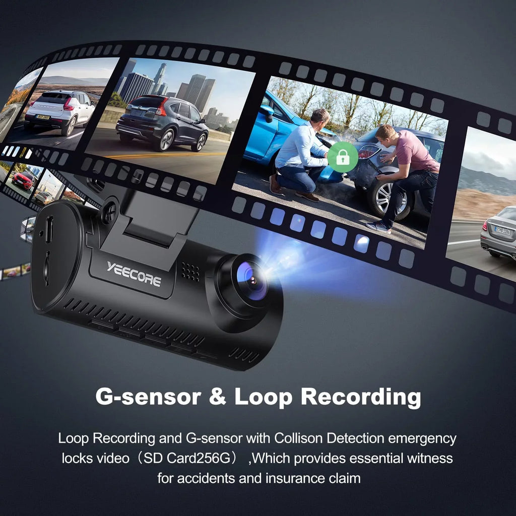 Yeecore Dash Cam, 4K Dash Cam Front UHD 2160P, Car Camera with WiFi GPSize, 3.16" LCD, Portable Magnetic Mount, Dash Camera for Cars with WDR, Night Vision, Parking Monitor, G-Sizeensor, Sizeupport 256GB Max