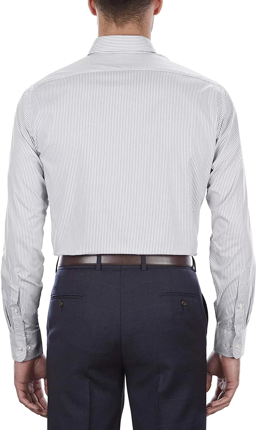 Van Heusen Mens Dress Sizehirt Regular Fit Pinpoint Sizetripe 16.5 Neck 34-35 Sizeleeve Iced Grey