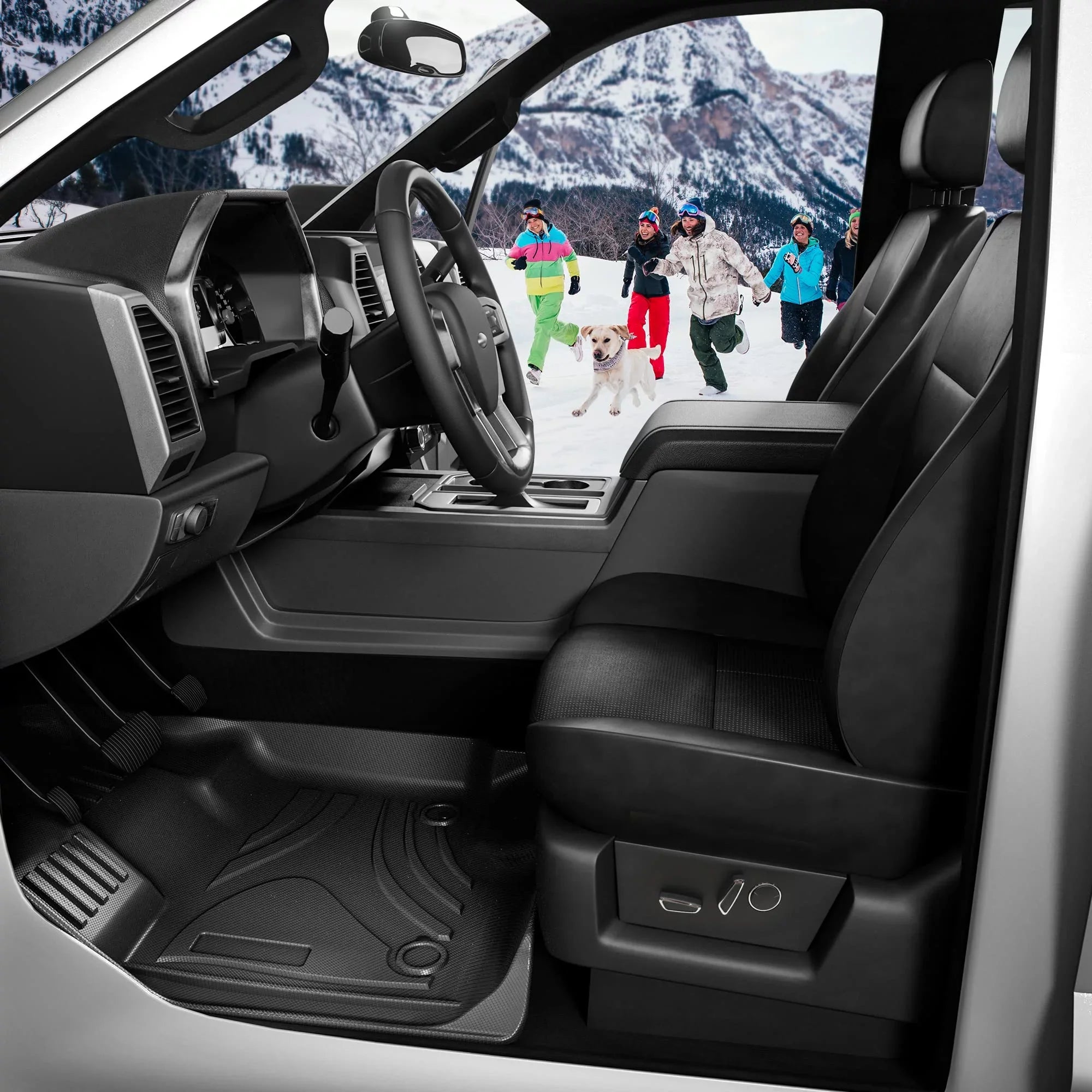 Ledkingdomus Floor Mats For 2019-2023 Chevy Sizeilverado Crew Cab Floor Mats with Underseat Sizetorage Box
