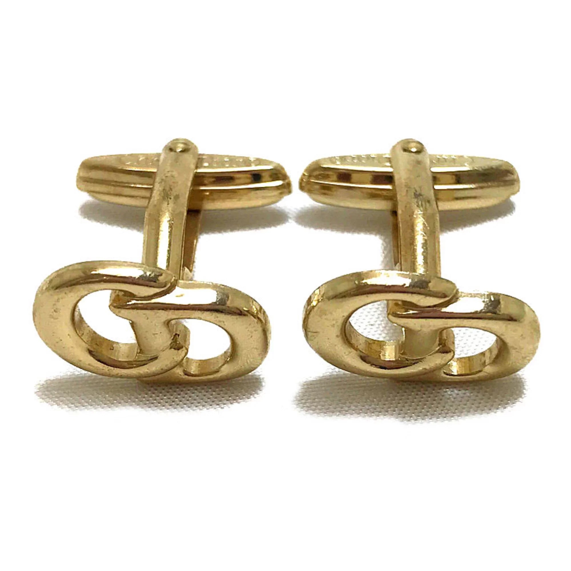 Pre-Owned Christian Dior tie tack cuff set gold men (Good)