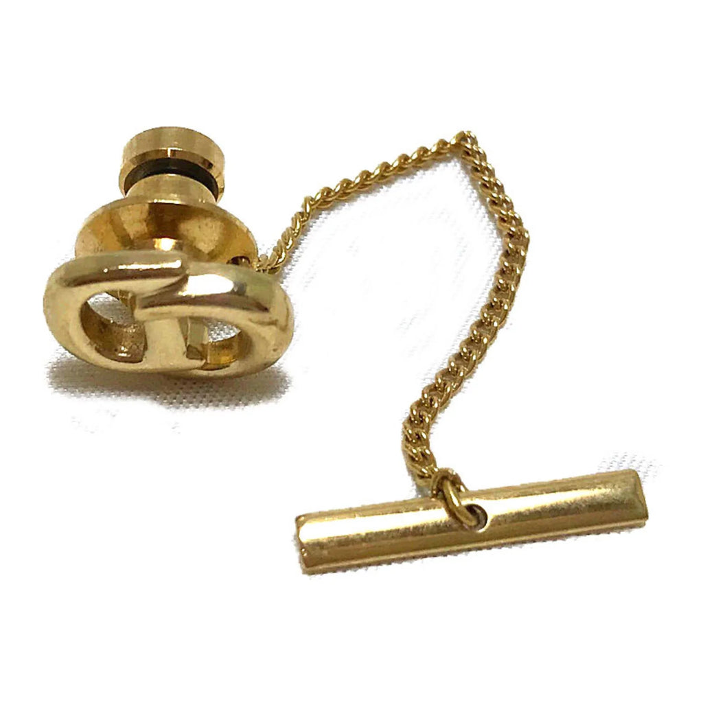 Pre-Owned Christian Dior tie tack cuff set gold men (Good)