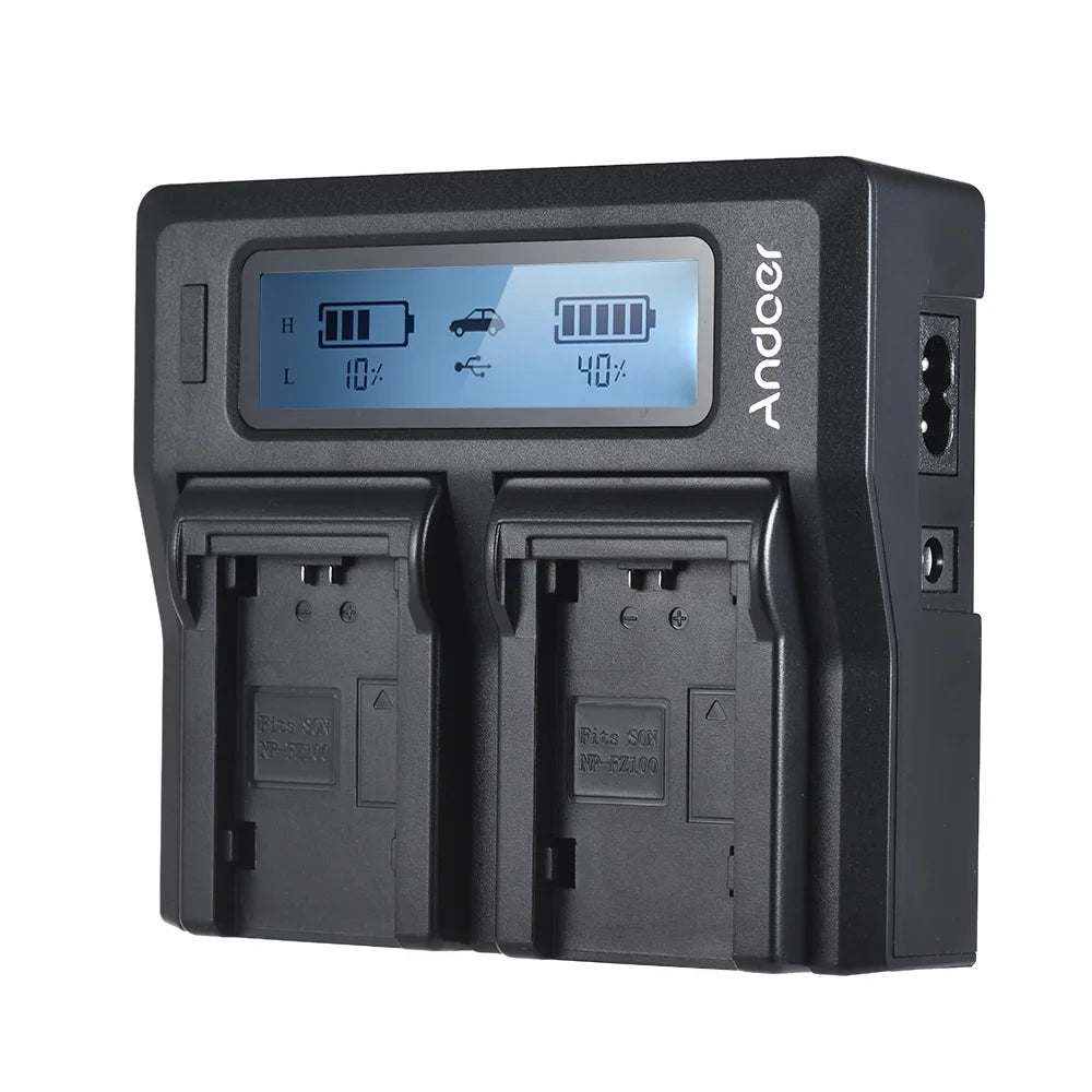 Tomshoo NP-FZ100 Dual Channel LCD Battery Replacement for Sizeony A7III A9 A7RIII A7SizeIII