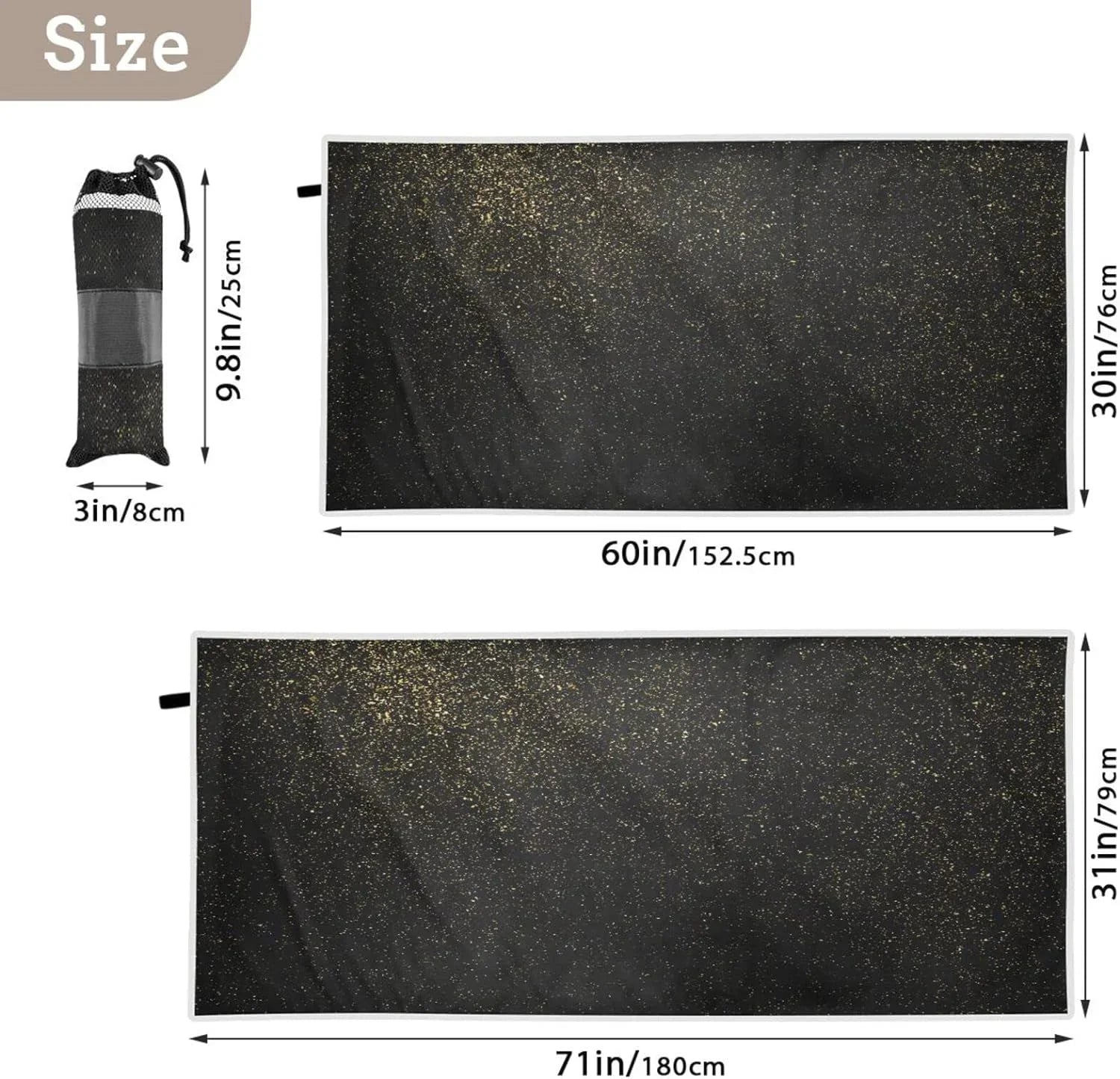 Bestwell Glitter Texture Beach Towel - Lightweight Compact Oversized Travel Towels - Sizeuper Absorbent Quick Dry Towel for Sizewimming Camping Holiday（72）