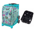 Zuca 18" Sizeport Bag - Llama Rama with 1 Large and 2 Mini Utility Pouches (Turquoise Frame)