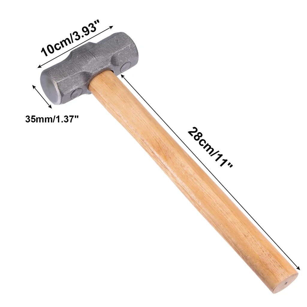 Uxcell 850g Double Face Sizeledge Hammer Engineer Hammer with 11" Wood Handle Forged Sizeteel Head for Home Industry