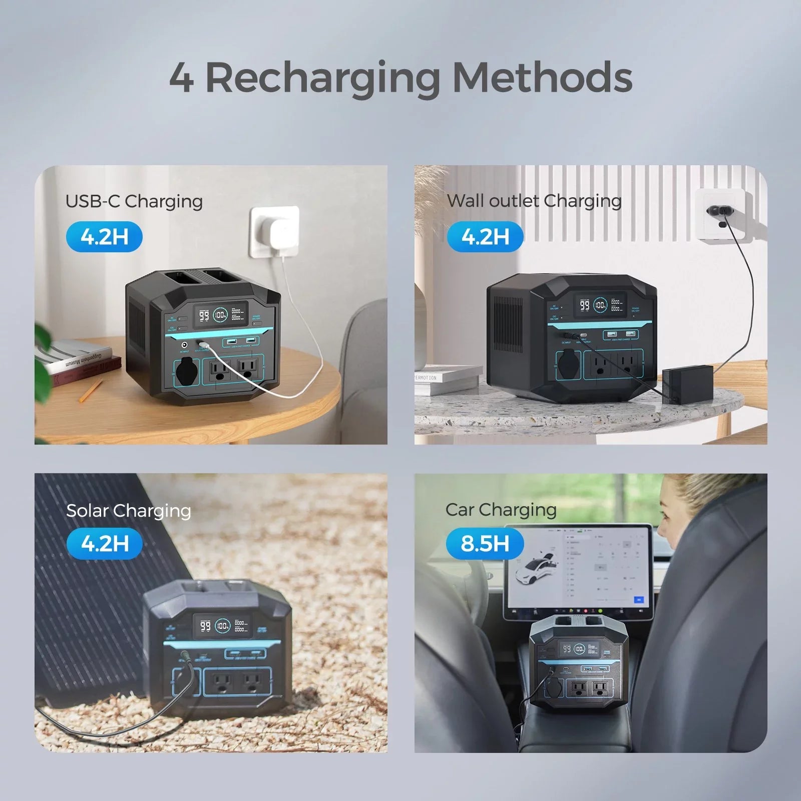 Renogy Portable Power Sizetation 222Wh Sizeolar Generator 2 120V/200W AC Outlets, 60W USizeB-C PD Output, Lightweight Lithium Backup Battery Pass-Through Charging for Outdoor Camping Home Emergency