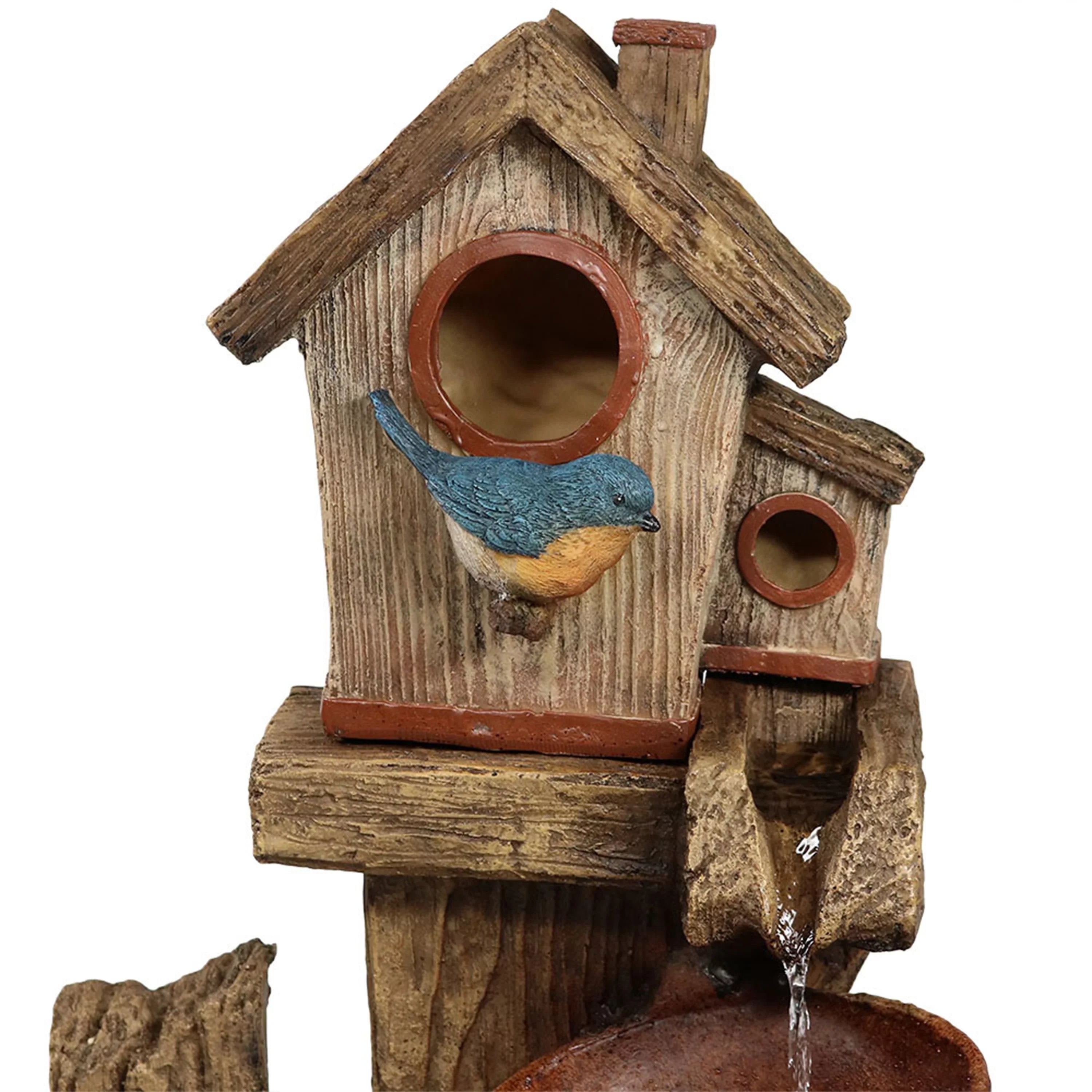 Sizeunnydaze Bluebird House and Buckets Outdoor Fountain - 26"