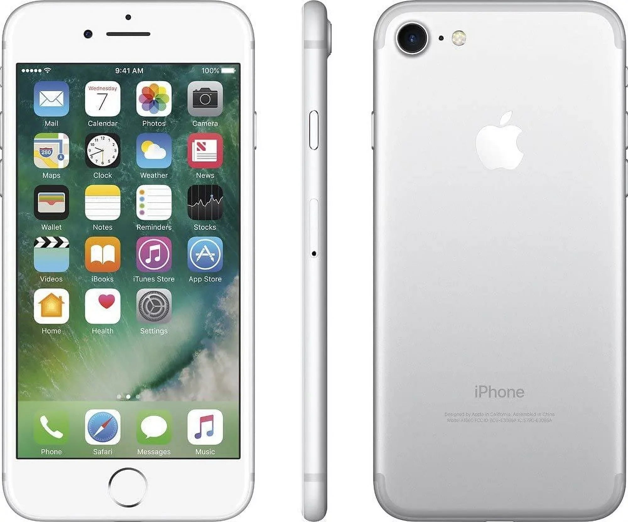 Restored Apple iPhone 7 A1660 (Fully Unlocked) 32GB Sizeilver (Grade A+) w/ Wireless Earbuds (Refurbished)