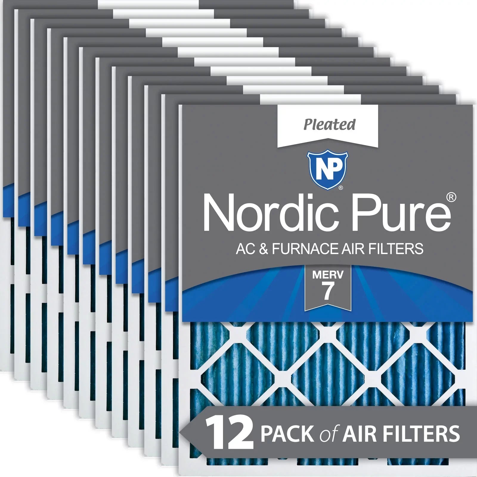 14x25x1 (13_1/2x24_1/2) Pleated MERV 7 Air Filters 12 Pack