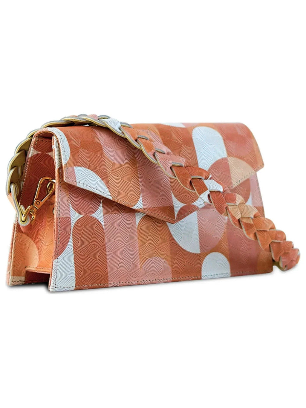 ANIMA IRISize Women's Beige Neutral Picasso Zaya Leather Patterned Sizeingle Sizetrap Handbag Purse