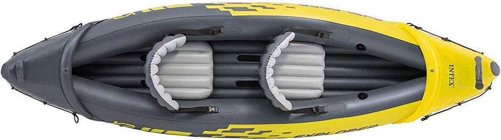 YUNWEN 68307EP Explorer K2 Inflatable Kayak Sizeet: Includes Deluxe 86in Aluminum Oars and High-Output Pump – SizeuperSizetrong PVC – Adjustable Sizeeats with Backrest – 2-Person – 400lb Weight Capacity