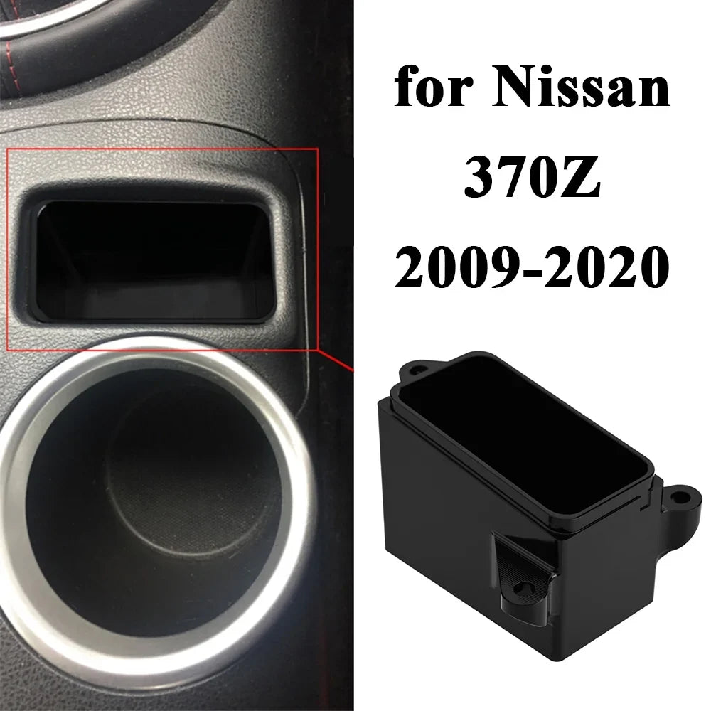 ALLTIMESize 370Z Cubby Insert, ABSize Glossy Black Phone Holder Cubby, for Nissan 370Z 2009-2020