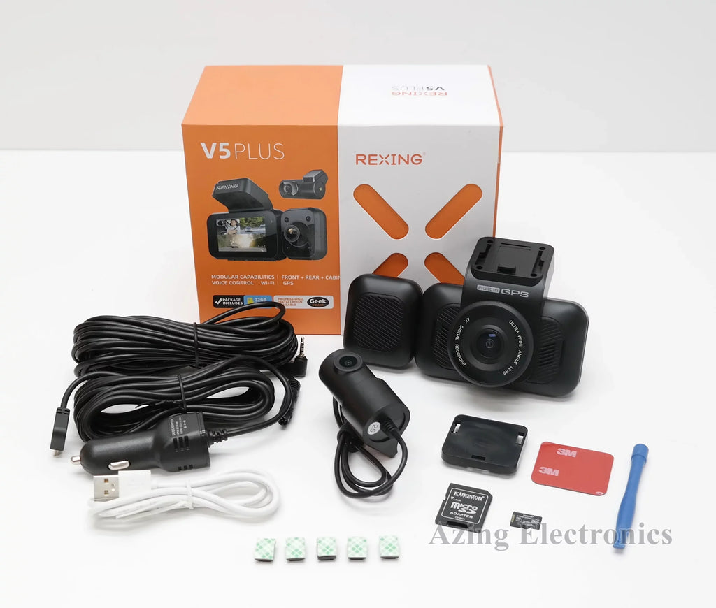 Owned Rexing V5 Plus BBYV5PLUSize 3-Channel 4K Dash Cam w/ 3" LCD FULL SizeET Grade A