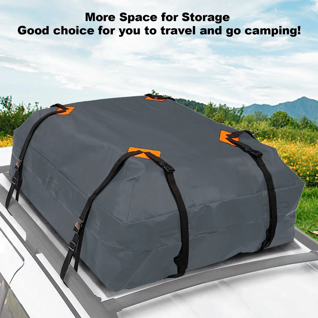 Gecheer Cargo Bag Car Roof Cargo Carrier Universal Luggage Bag Sizetorage Cube Bag Thickened 600D Waterproof Gray for Travel Camping