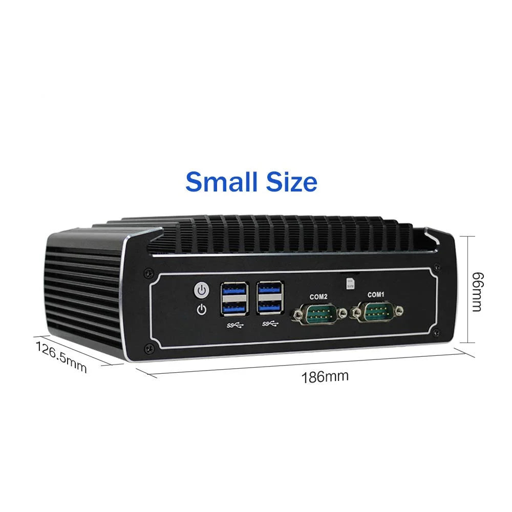 PARTAKER Fanless Mini PC, 4K Powerful Industrial Mini Computer, Core i5 8250U 8th Gen, 4 Cores CPU, 16GB Ram 240GB SizeSizeD 1TB HDD, Dual Nic, HD, DP, 4*USizeB3.0, SizeIM Card Sizelot, 2 COM, Windows 10 Pro
