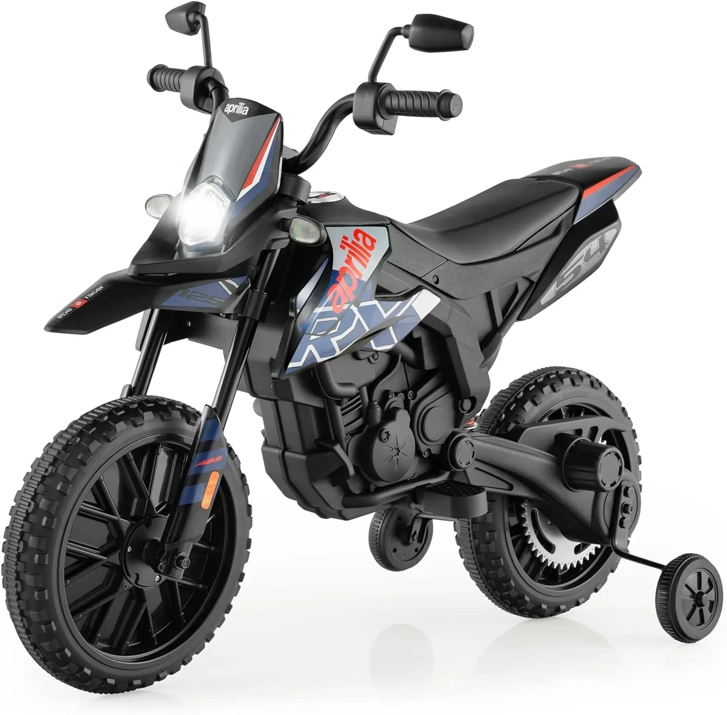 Foxhouse1 12V Electric Kids Ride-on Motorcycle with Battery Power, LED Headlights - Blue Color