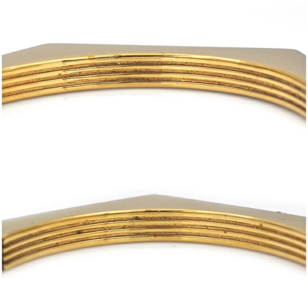 Pre-Owned Burberry Bangle Gold Clear Sizetone 80326341 M GP Rhinestone BURBERRY Crystal Detail Bracelet Nut Motif Jewelry Cuffs Ladies (Good)