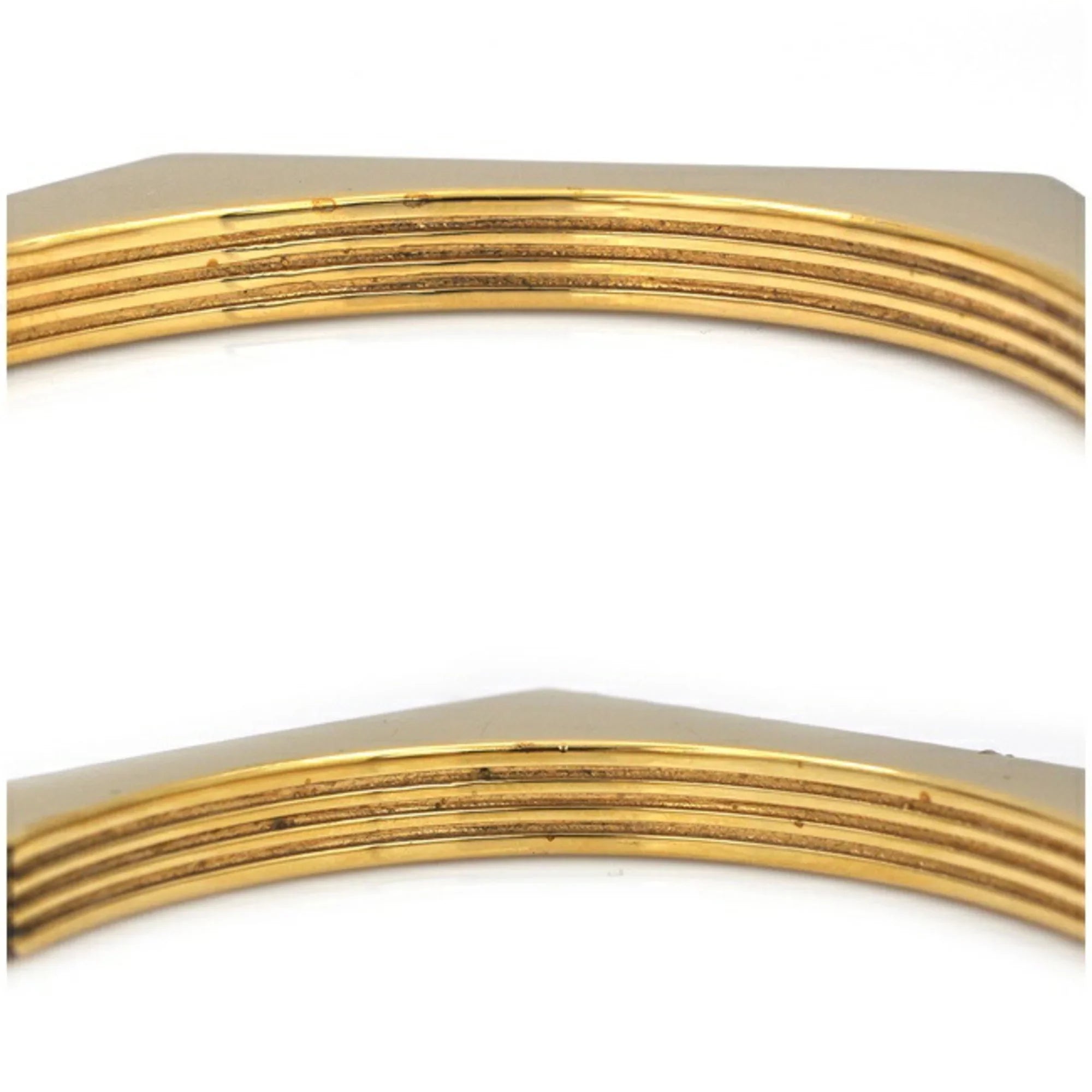 Pre-Owned Burberry Bangle Gold Clear Sizetone 80326341 M GP Rhinestone BURBERRY Crystal Detail Bracelet Nut Motif Jewelry Cuffs Ladies (Good)