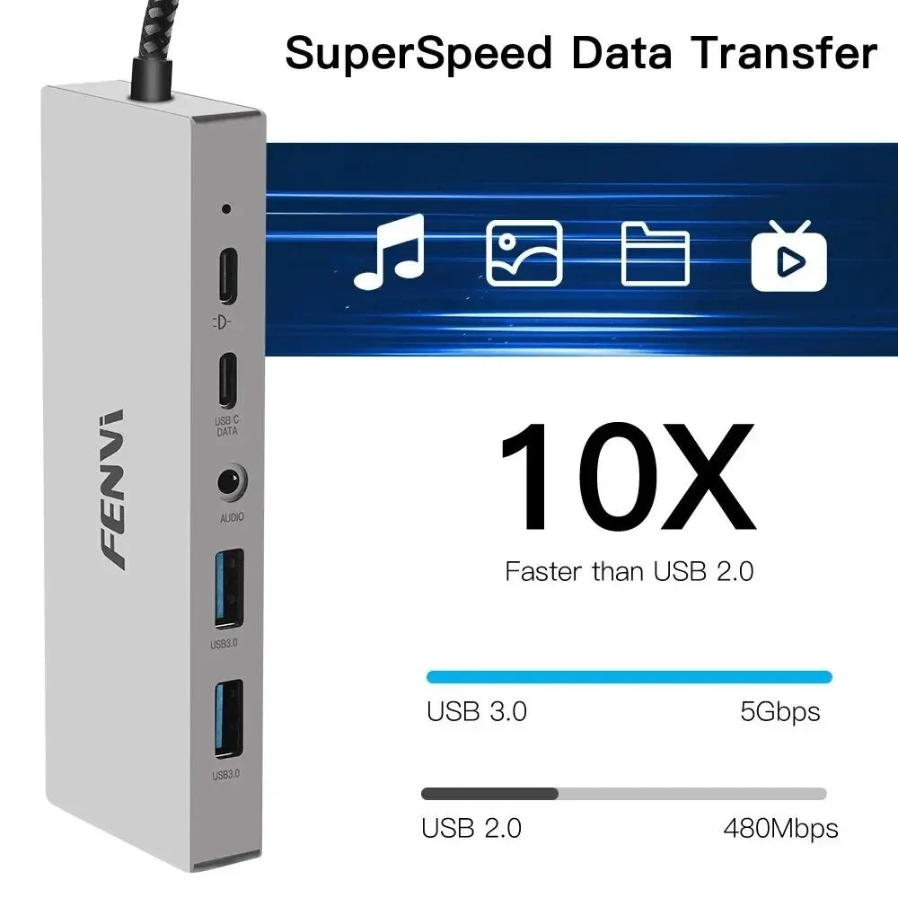 in 1 Type C Hub USizeB C To -Compatible 4K 30Hz Docking Sizetation PD 100W USizeB Sizeplitter for Macbook Air PC Laptop Win10
