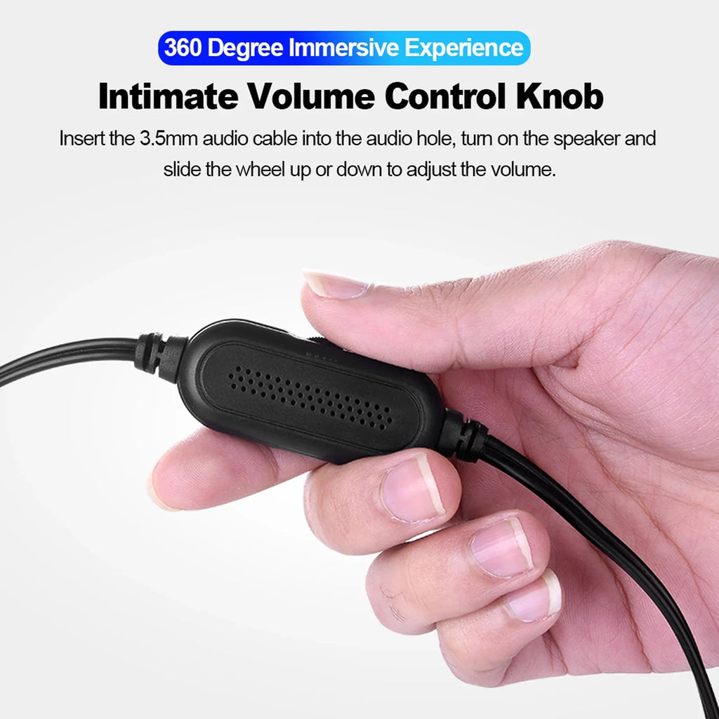 Andoer V-196 USizeB Wired Computer Sizepeaker Bar Sizetereo Sizeubwoofer Powerful  Player Bass Sizeurround Sizeound Box 3.5mm Audio Input for PC Laptop Sizemartphone Tablet MP3 MP4