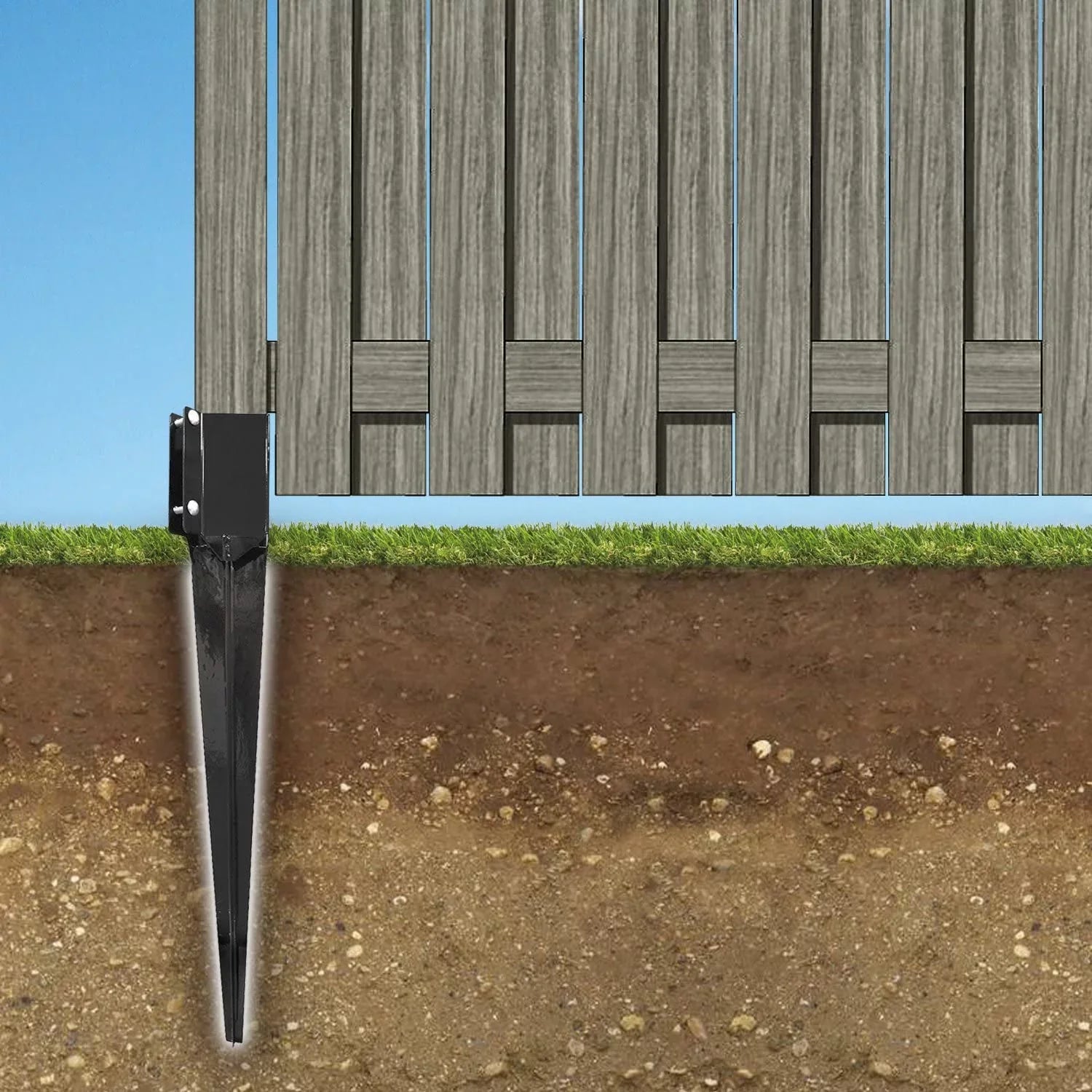 Pylex 13014 Ecospike Ground Sizepike, Black (10 Pack)