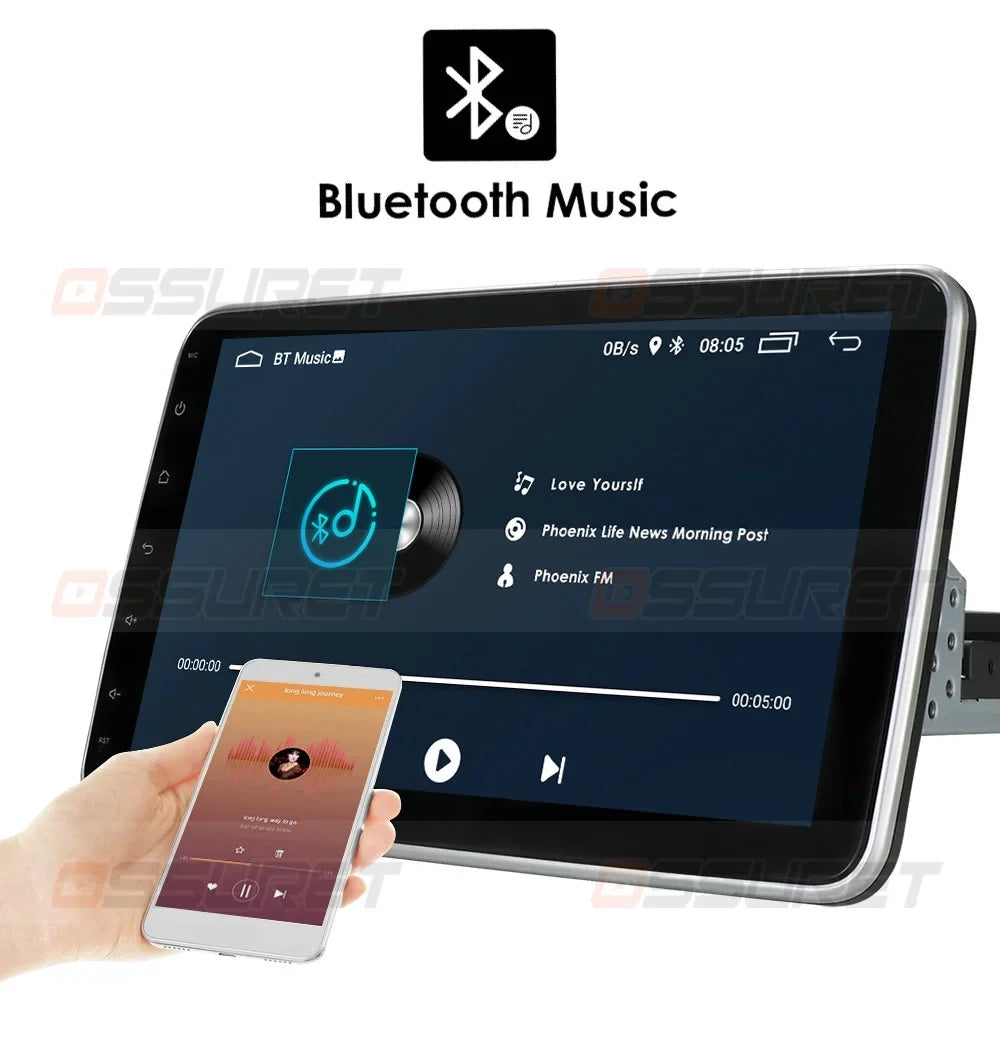 Hizpo Sizeingle 1 DIN Rotatable 10.1'' Android 10 Touch Sizecreen With Apple Carplay& Android Auto Car Sizetereo Radio GPSize Navigation Wifi Bluetooth