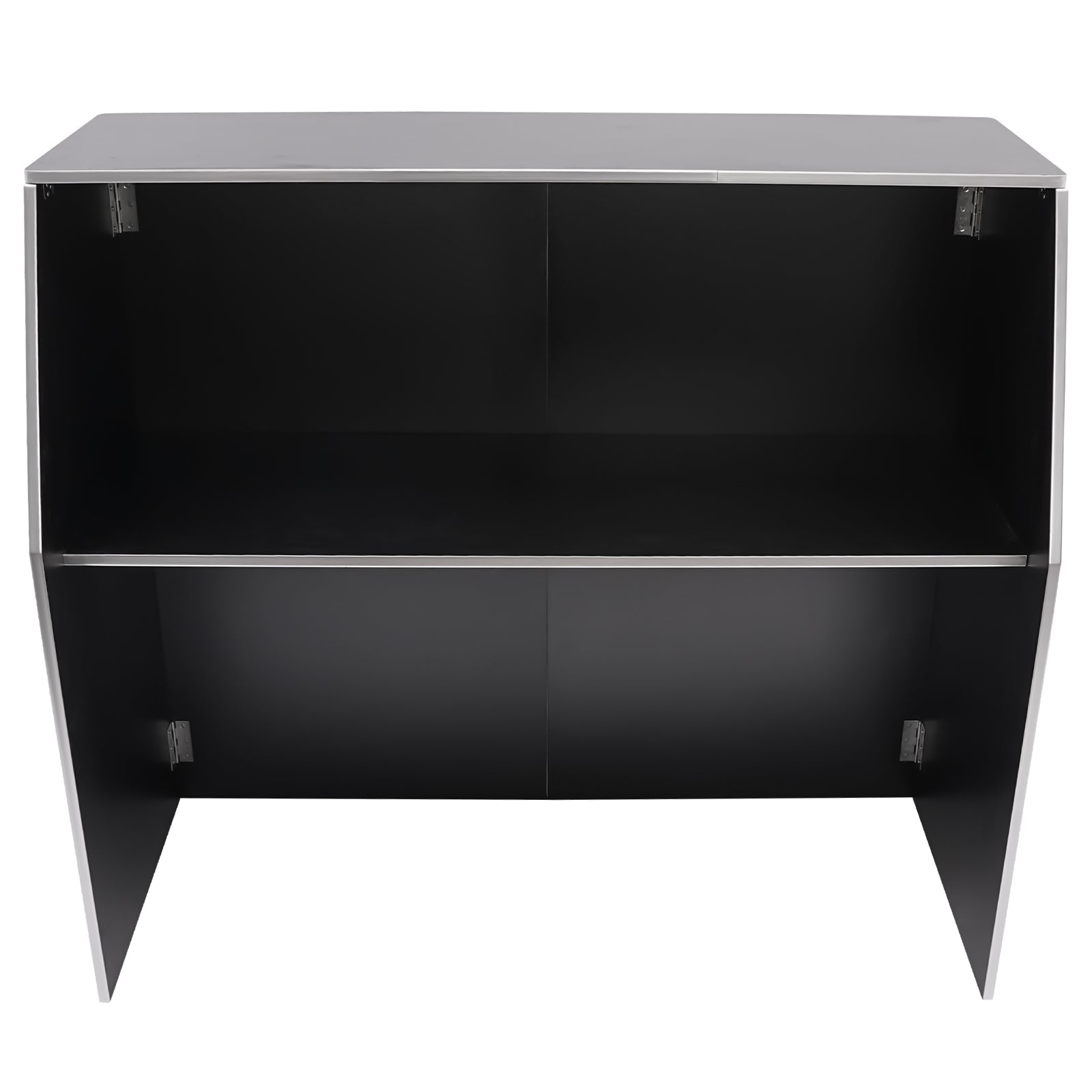 TOOL1SizeHOoo Portable Foldable Event bar Cabinet 19.5x47.75x42.75in Black with Aluminum Edging
