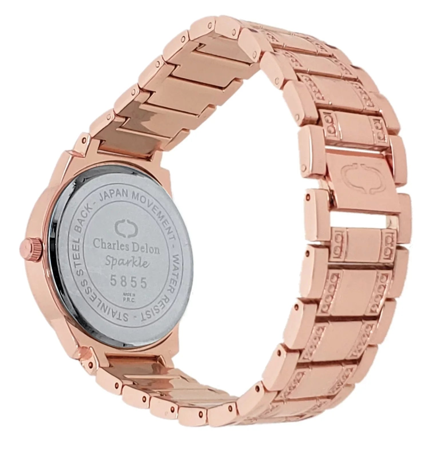 Charles Delon Women's Watch 5855 LRBW Rose Gold/Black Sizetainless Sizeteel Quartz