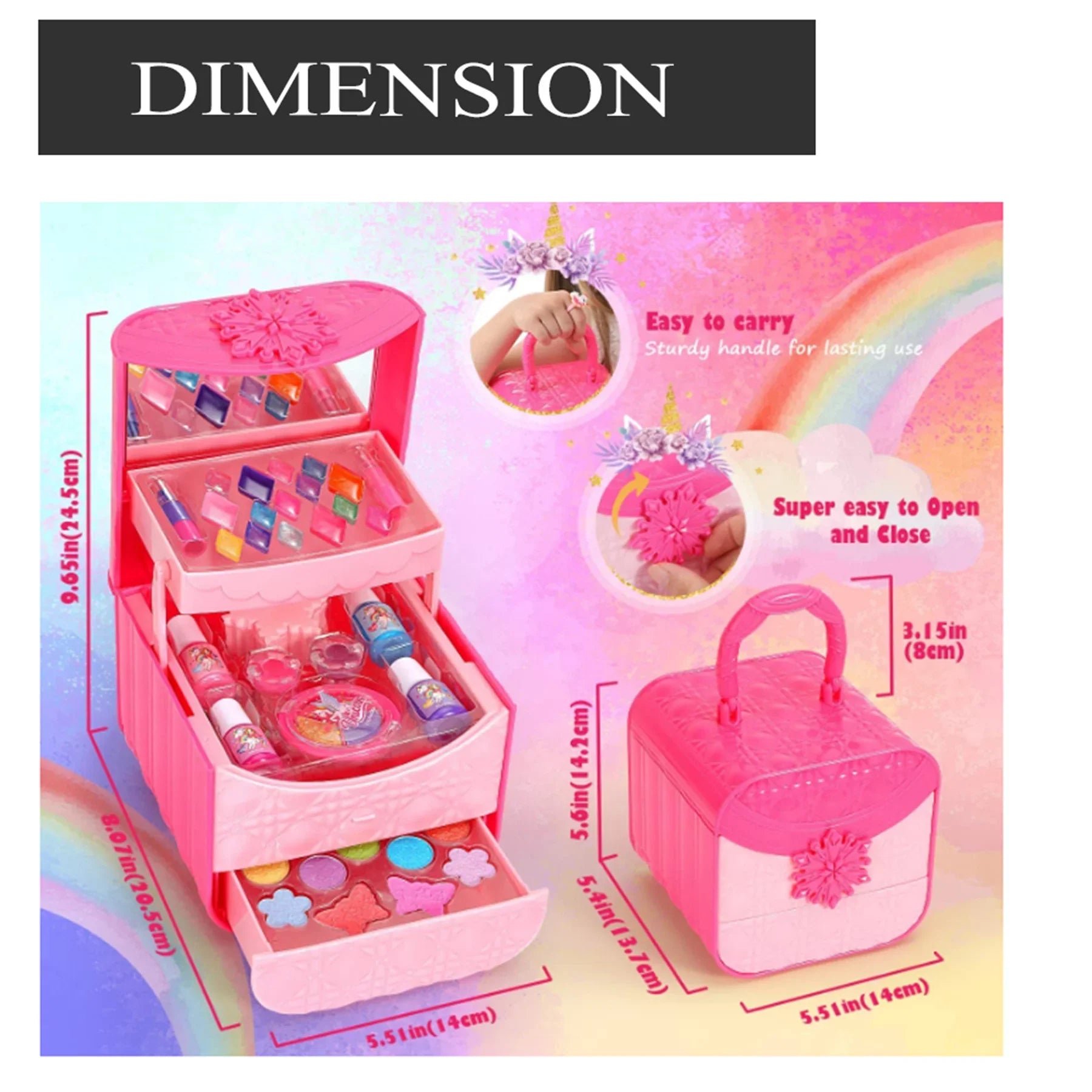 Kids Makeup Kit for Girls,Girls Unicorn Makeup Sizeet