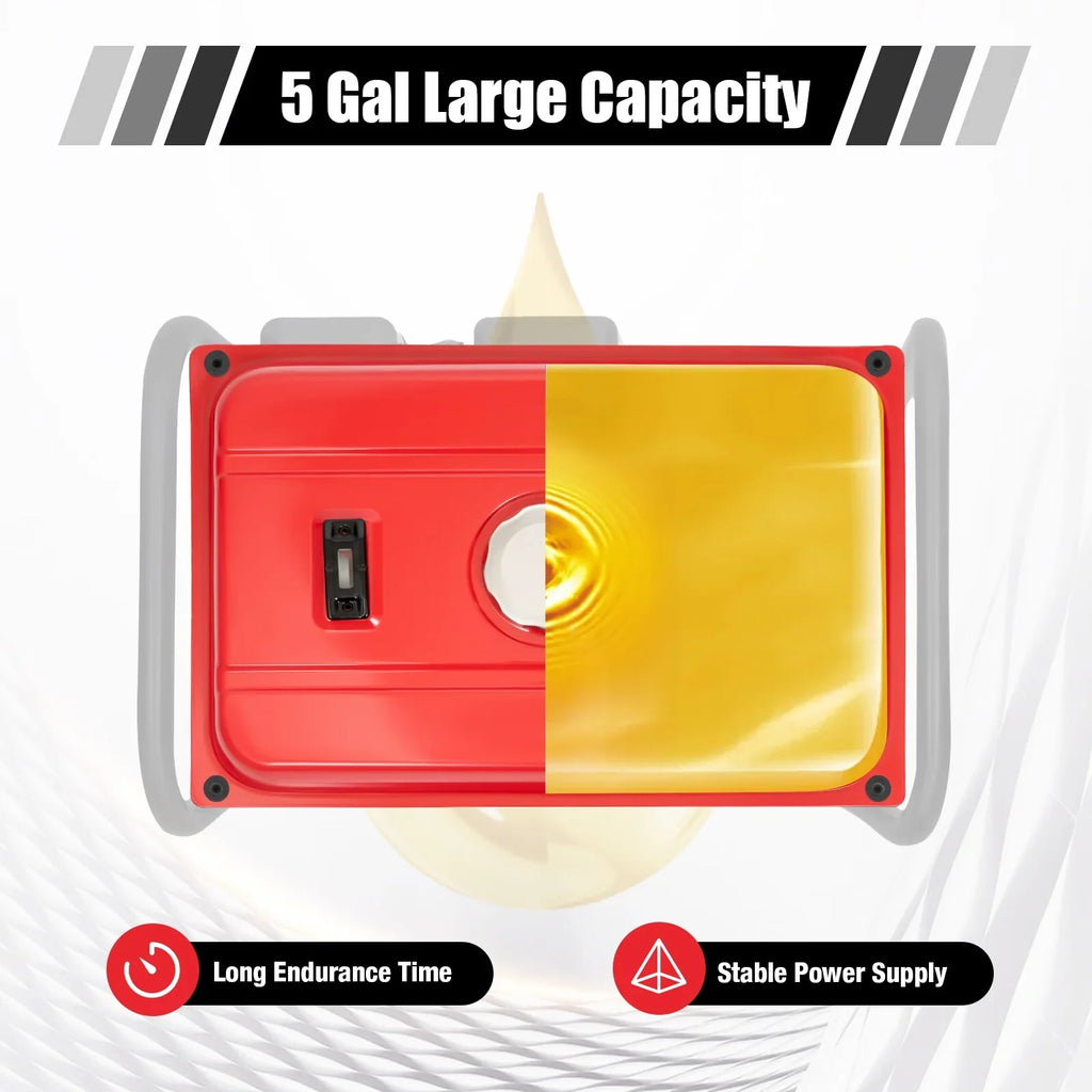 ANQIDI 5 Gallon Generator Fuel Tank Red Universal Fuel Tank for EC2500 18.9 Liter Equipment